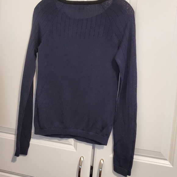 ARMANI EXCHANGE LIGHT WEIGHT LONG SLEEVE CREW NECK NAVY BLUE SWEATER BLOUSE. SML - Picture 11 of 11